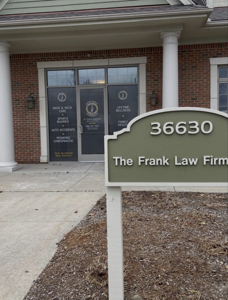The Frank Law Firm office sign, 36630 Heritage Drive, Richmond MI